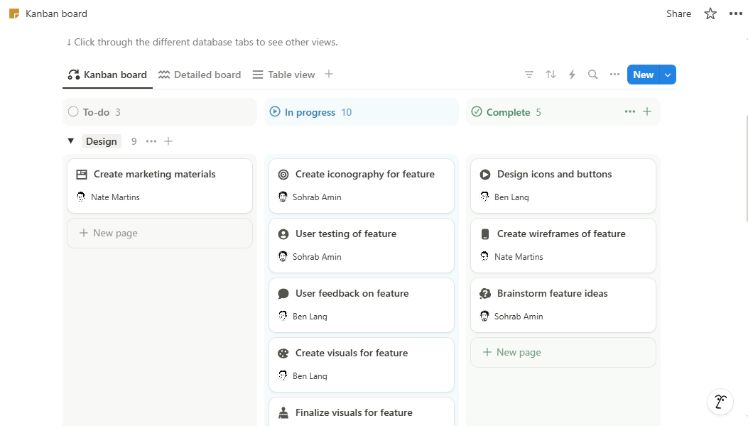 Sample Kanban Board 