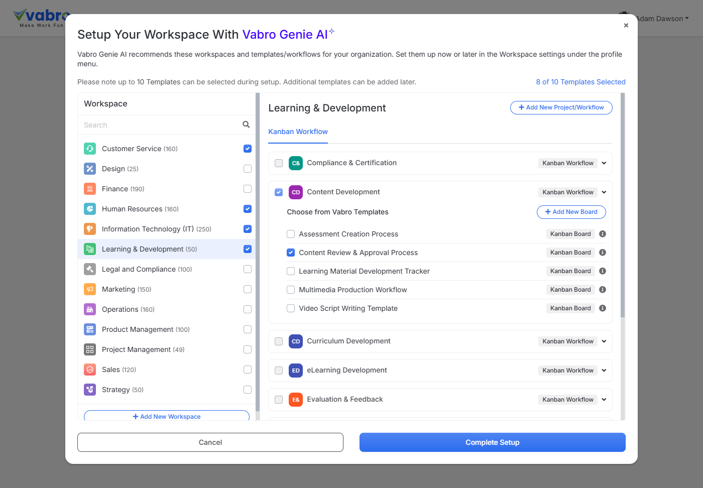 Illustration of a Learning and Development Workflow 