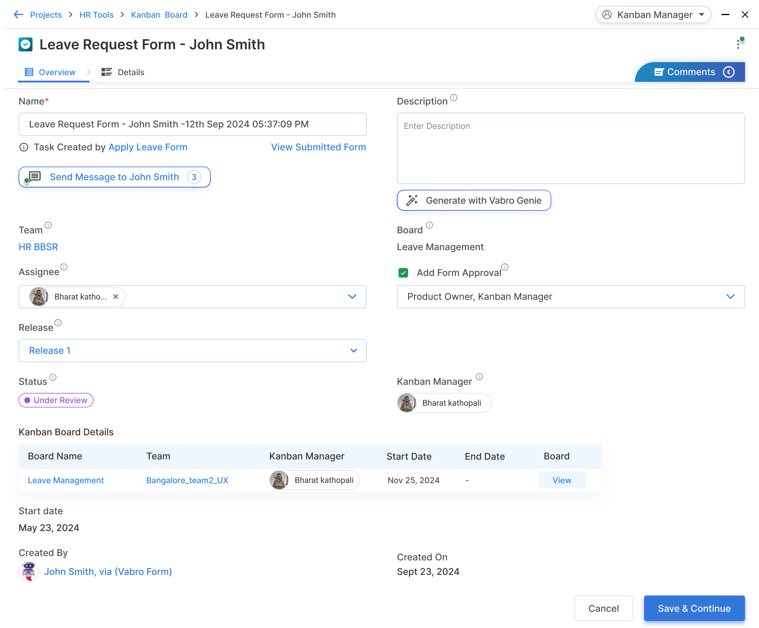 Sample Leave Request Form