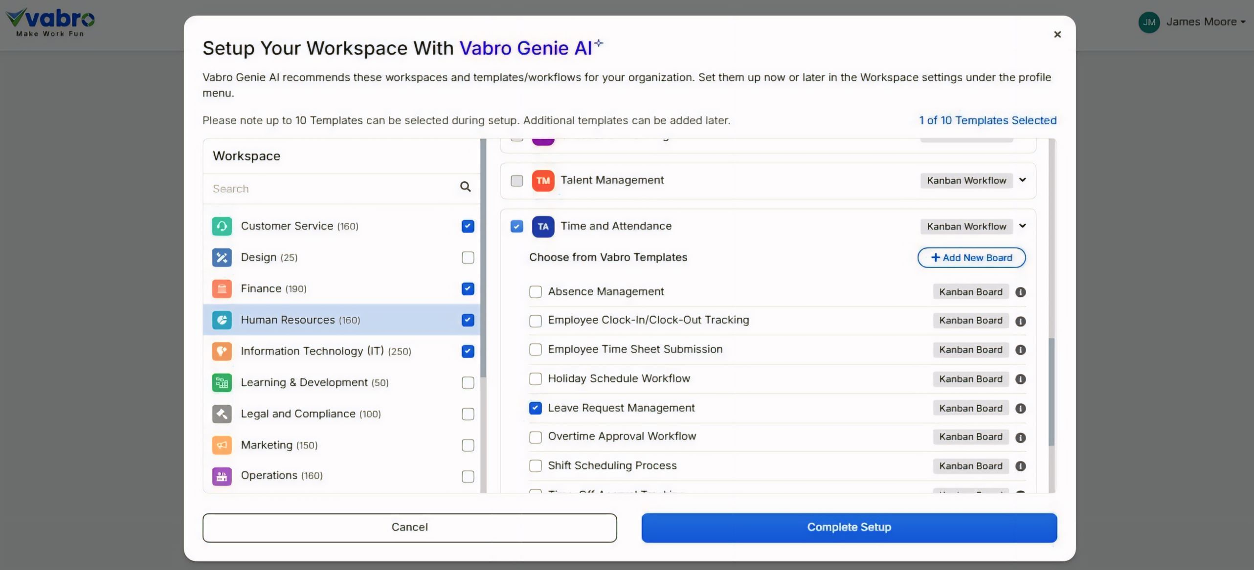 Workflow Setup using AI