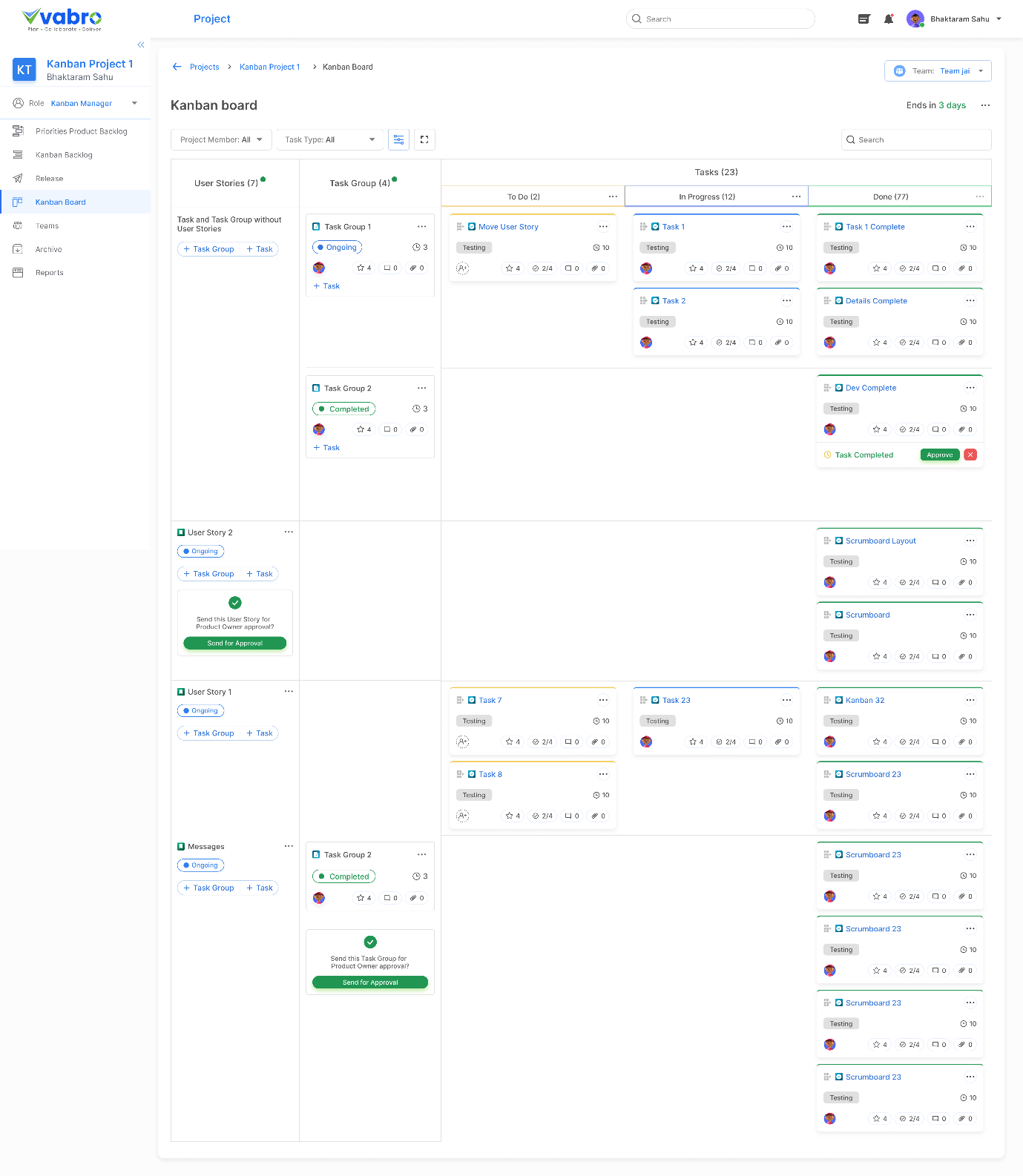 Use of Kanban Board in Scaling Kanban